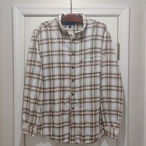 EUC Soft Warm Flannel Plaid Button Up Shirt Croft & Barrow Unisex M-M / W-XL